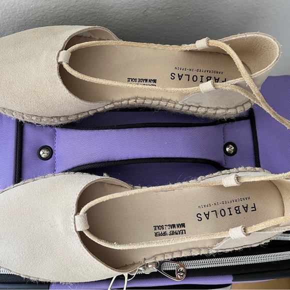 Fabiolas Spanish Espadrilles Alpargatas Suede Leather Almond Toe Ankle Ties 39 - Picture 3 of 11